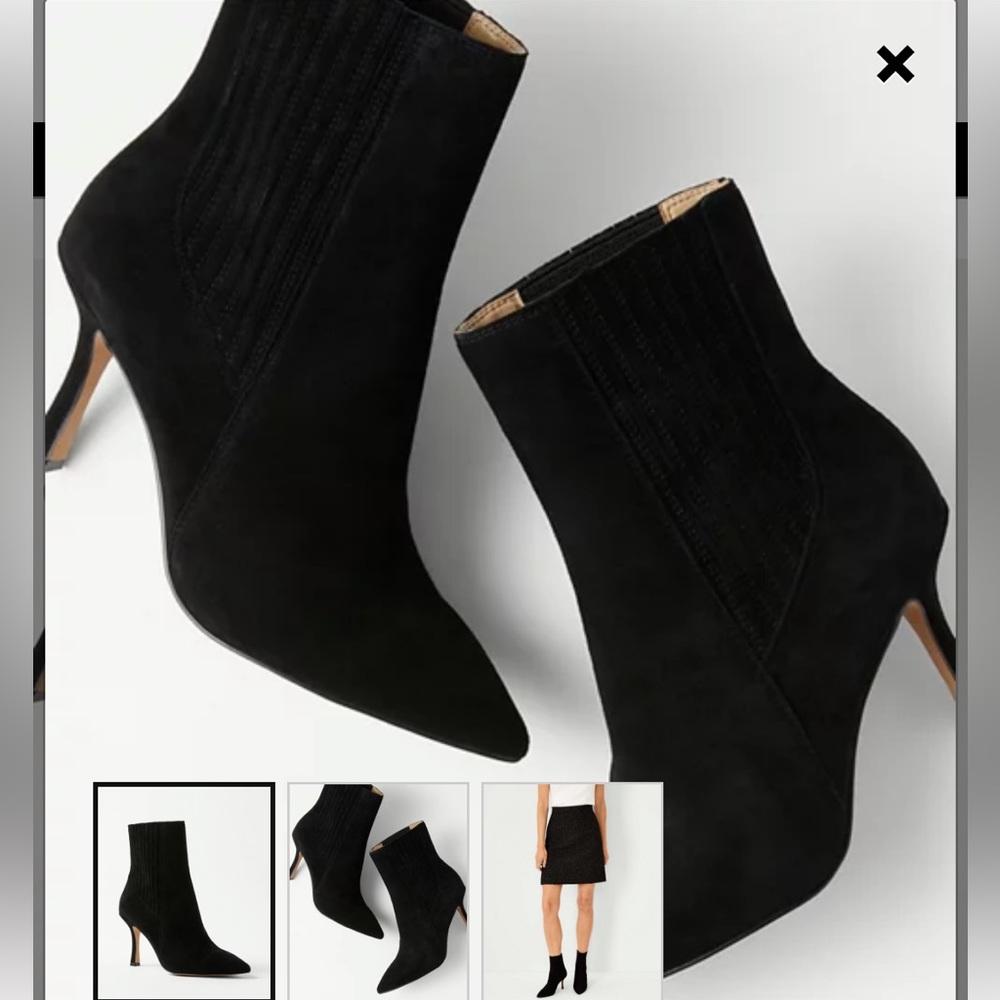 Ann Taylor Suede Chelsea Stiletto Booties